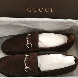 Authentic Gucci brown suede shoes